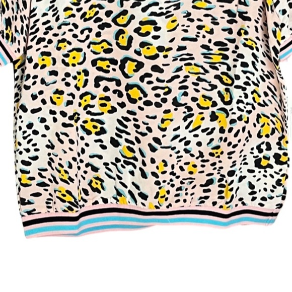 NWT A.Z.I. New York Pastel Relaxed fit Leopard Print Blouse Size M - Picture 5 of 14